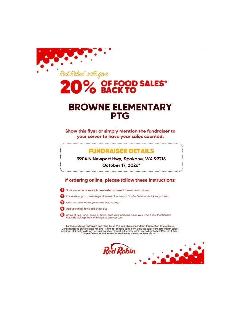 PTG Red Robin Fundraiser