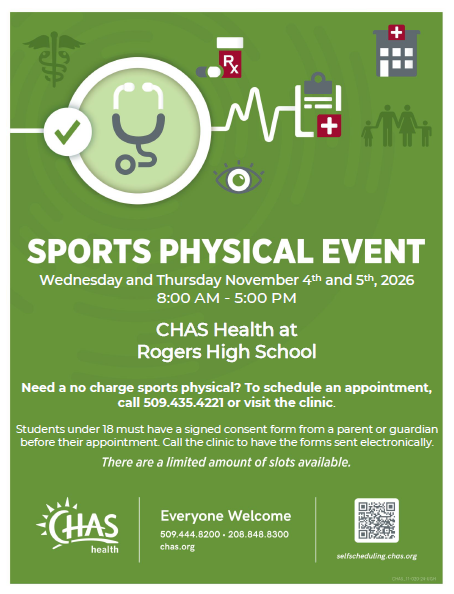 Sports Physical Flyer from CHAS Clinic