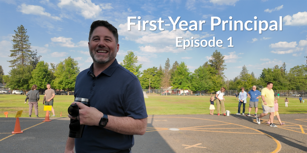 Hamblen Principal Andrew Lewis smiles on the playground.