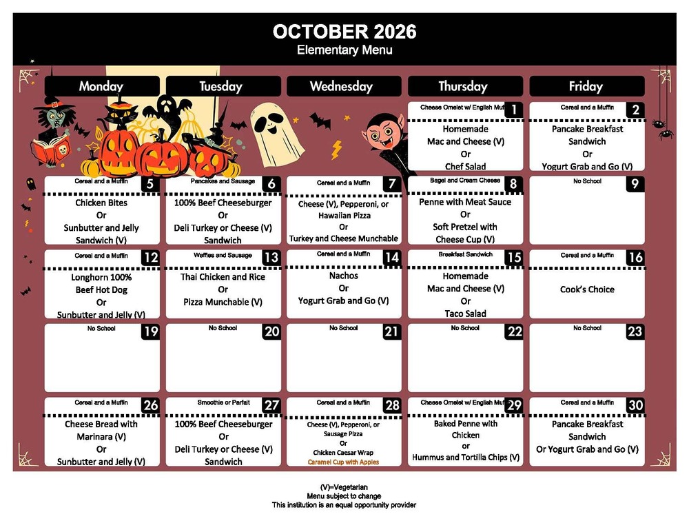 October Menu