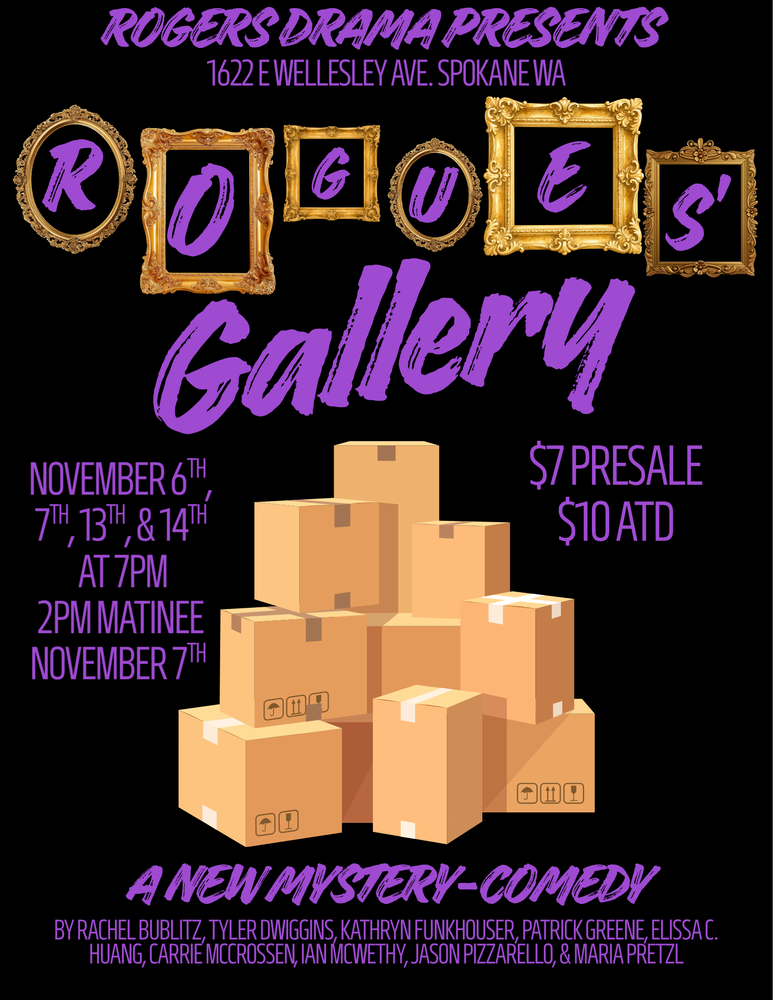 Flyer promoting the Rogers High School Fall Play, Rogues Gallery