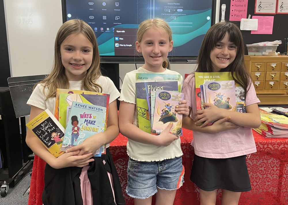 Students with books