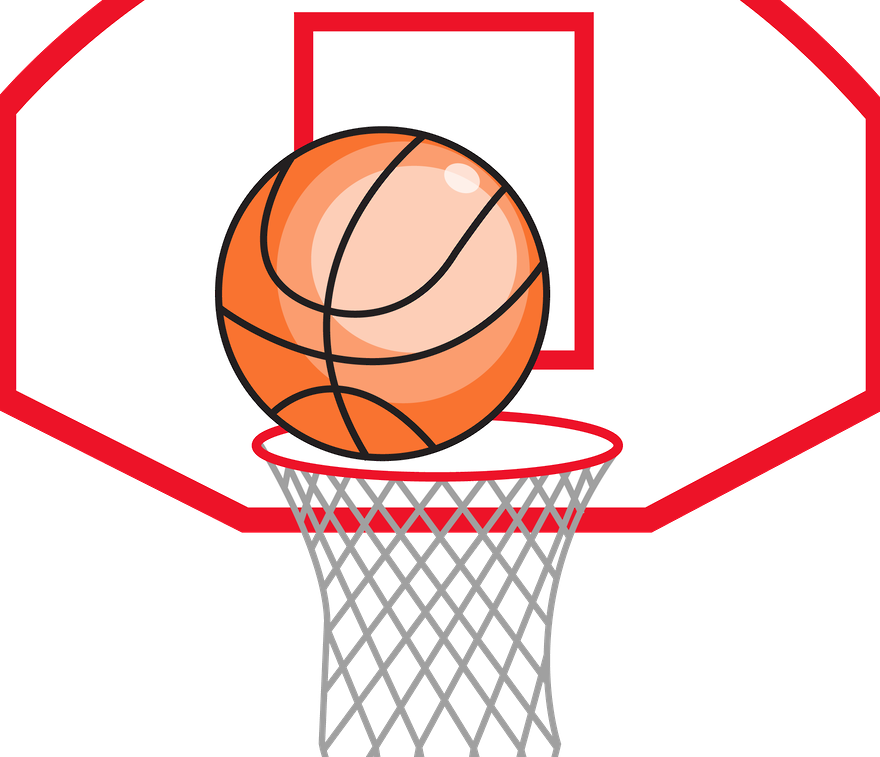 basketball and basketball hoop clip art