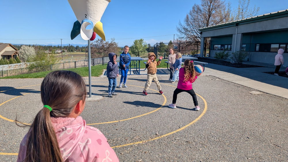 students playing at recess