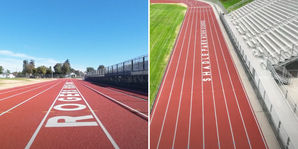 side-by-side image of Rogerseand Shadle tracks