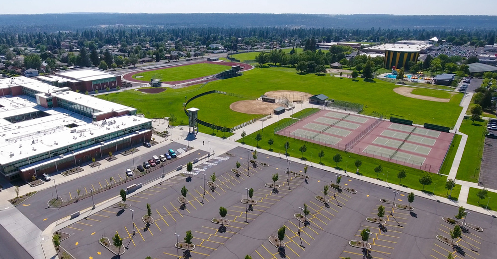 Aerial of Shadle tennis courts