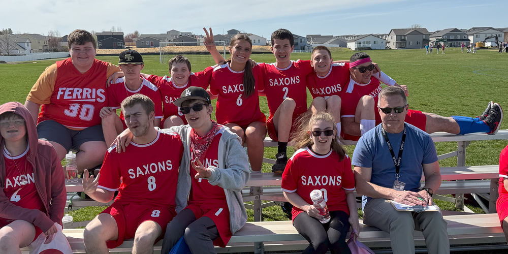 Ferris Saxons Unified Soccer team