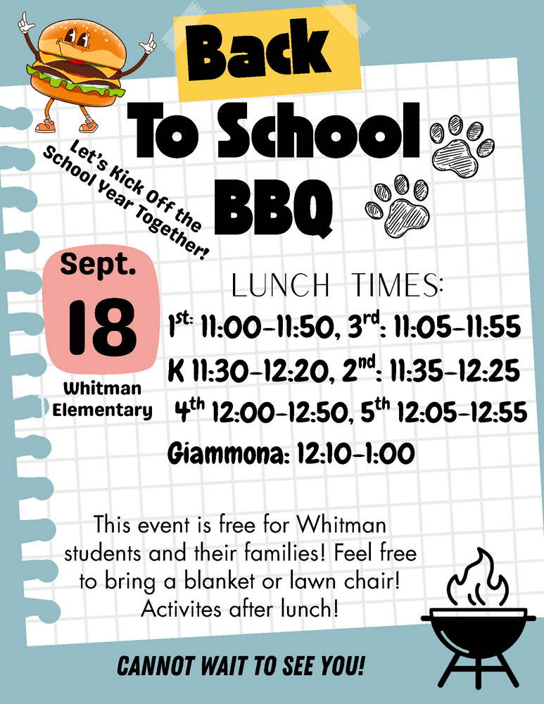 Back to School BBQ Flyer info
