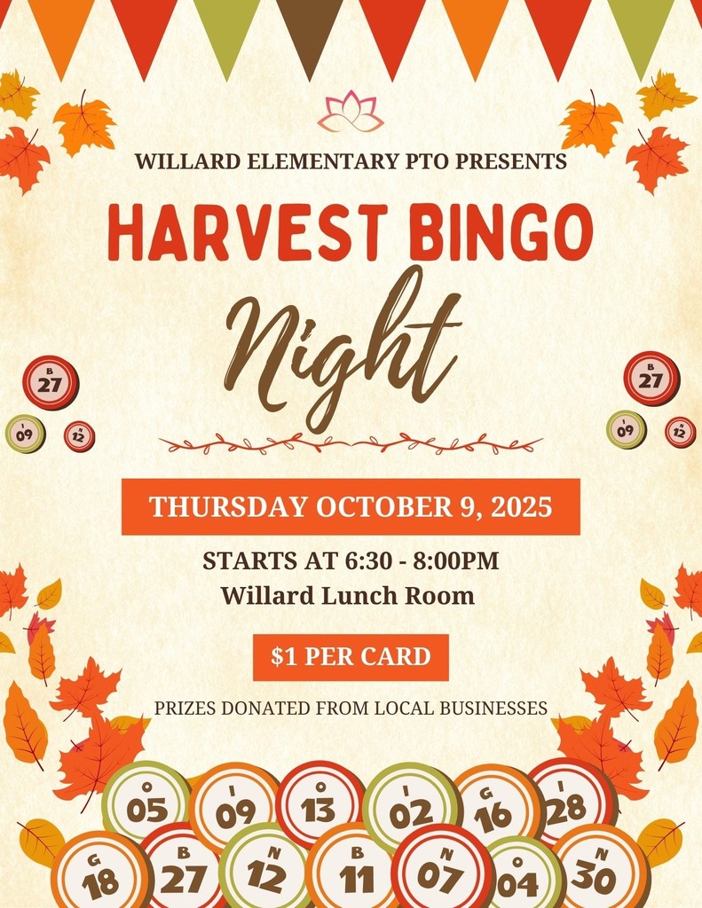 Beige And Orange Illustrated Fall Bingo Night Flyer