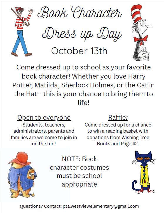 Book Character dress up day flyer