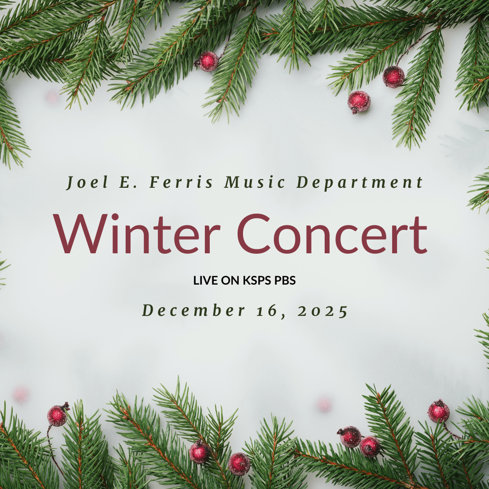 Winter-themed graphic with pine needles and holly berries. Text imformation included in notification message.
