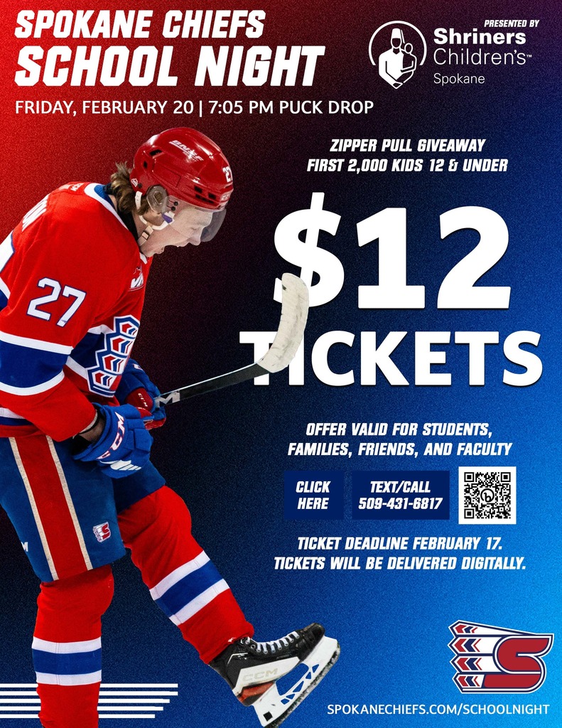 Spokane Chiefs School Night Flyer