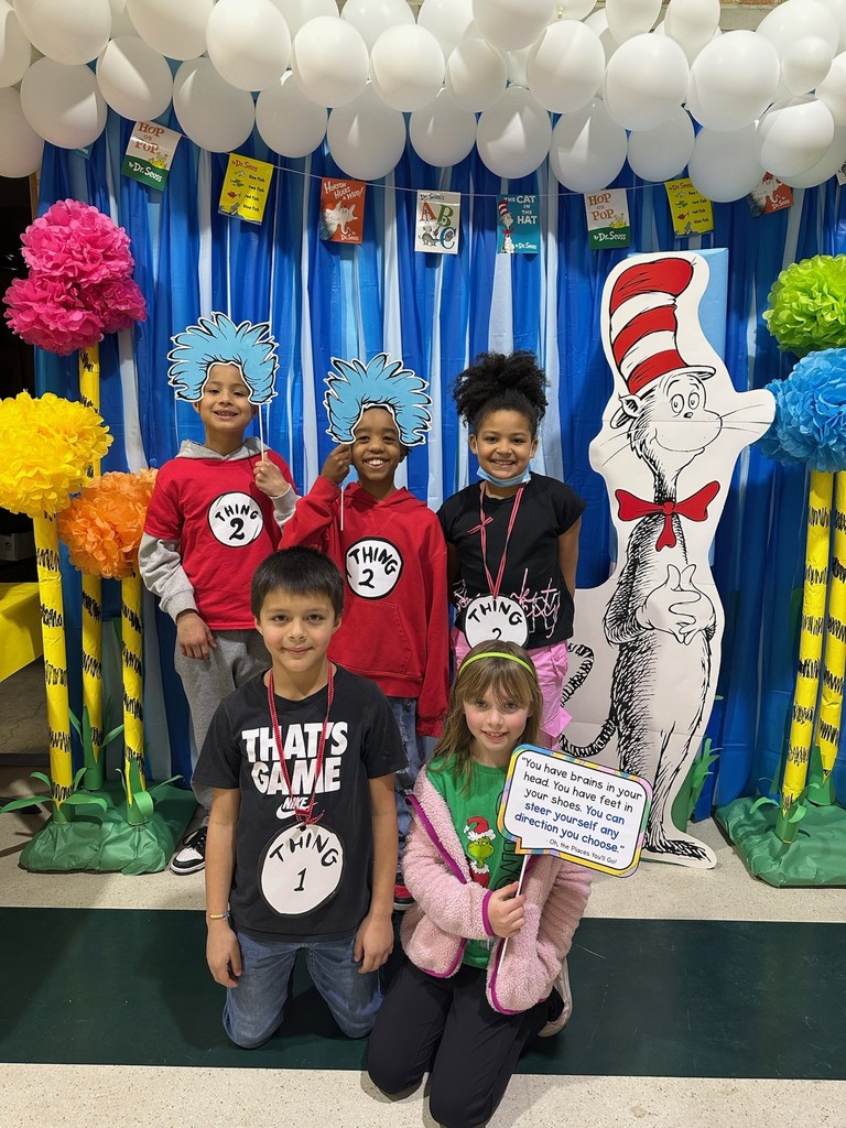 Students in our Dr. Seuss themed photo booth