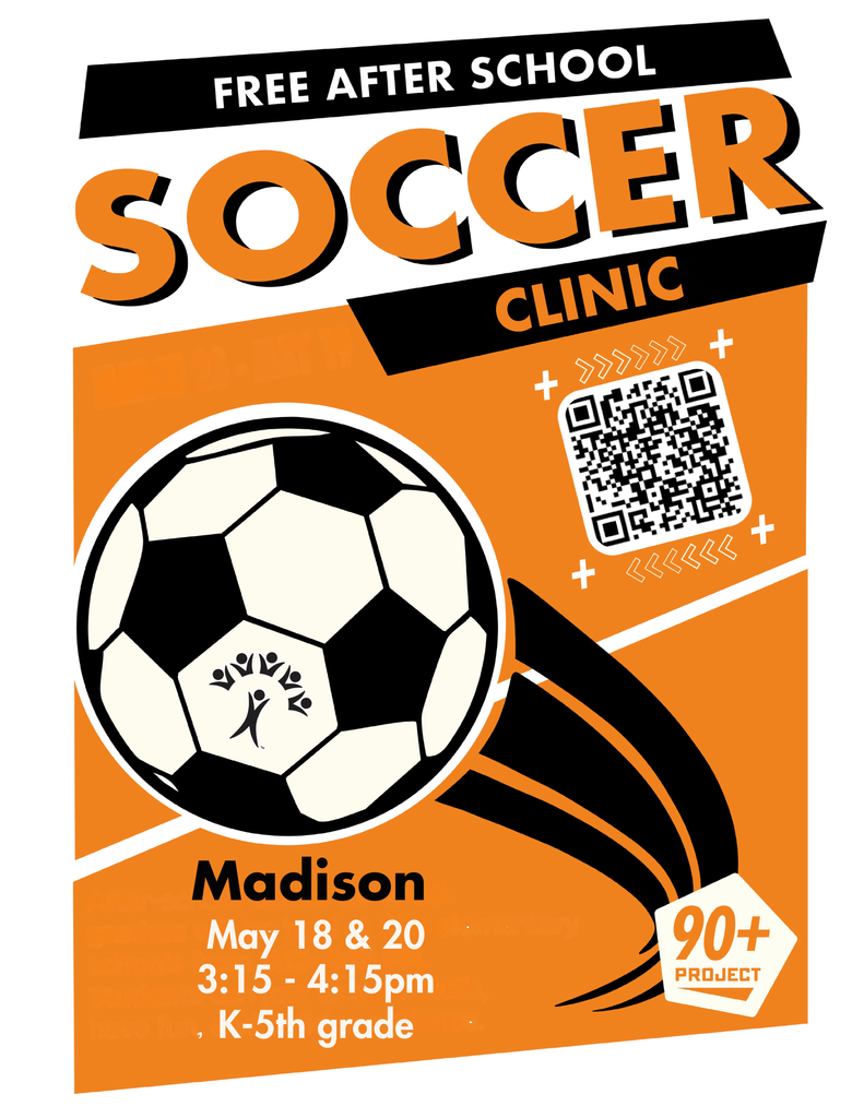 90+ Project Free Soccer clinic flyer