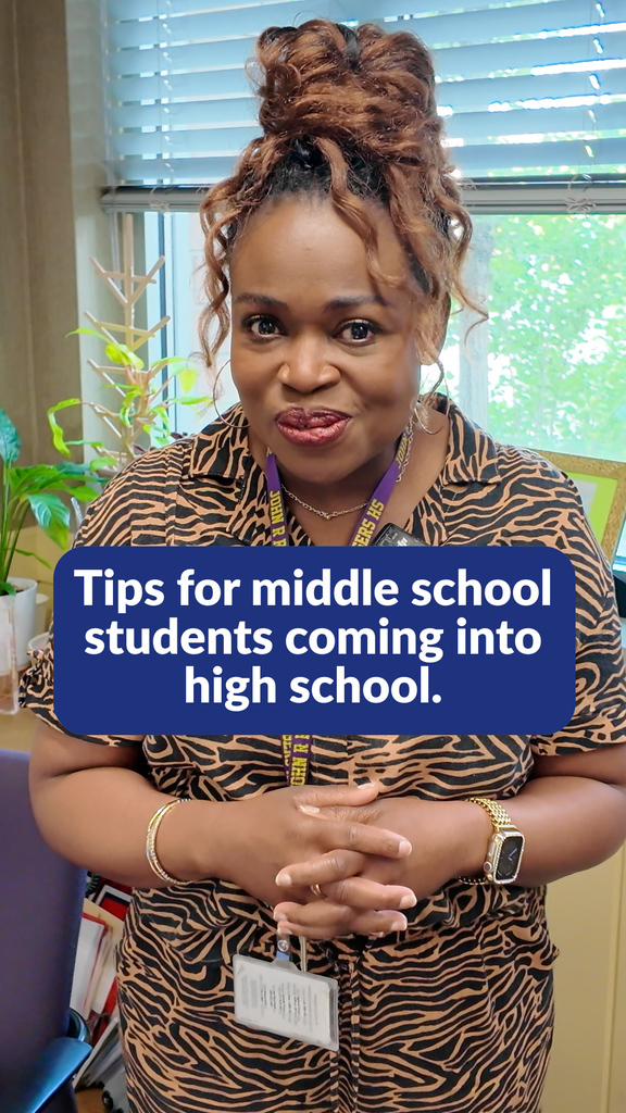 Jaime Stacy shares tips for middle school students coming into high school.