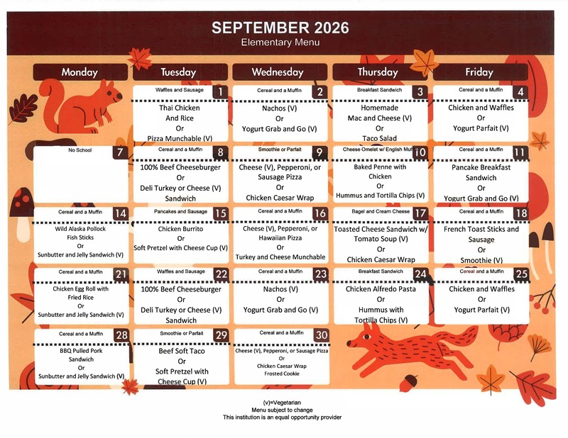September Menu 
