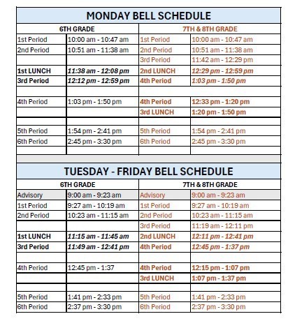 Bell Schedule