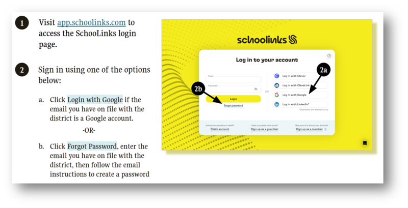 Information about logging in to app.schoolslinks.com