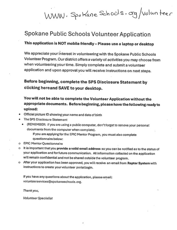 Volunteer Online Instructions