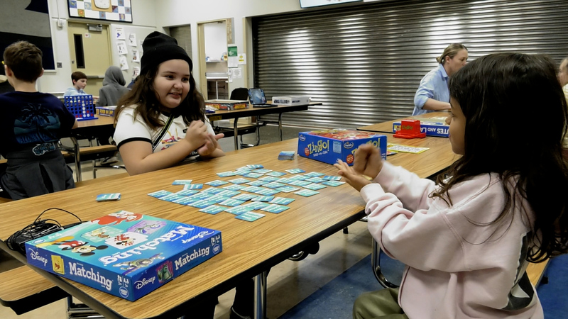 Kids playing matching game