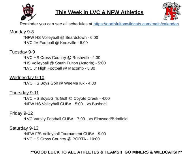 Monday 9/8 - Saturday 9/13