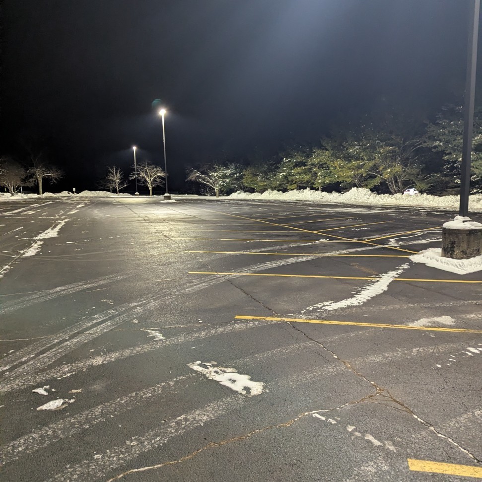 Cleared parking lot