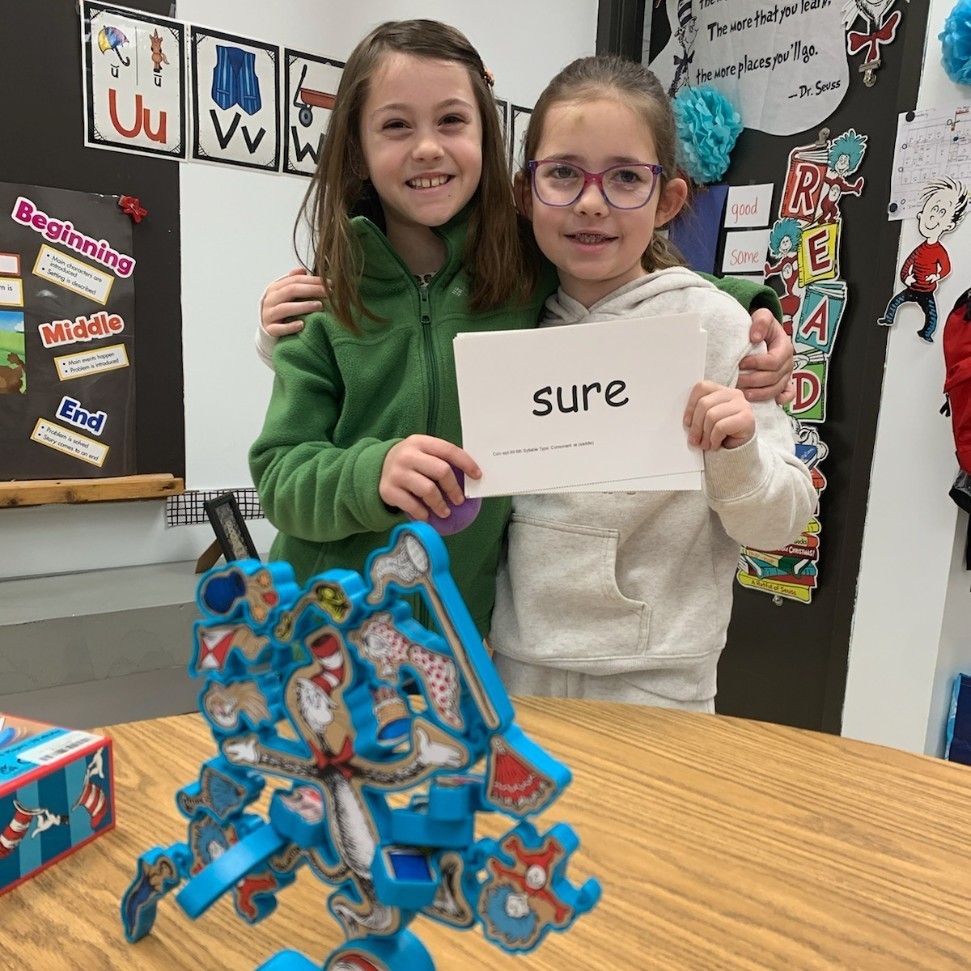 Girls stacked the cat!