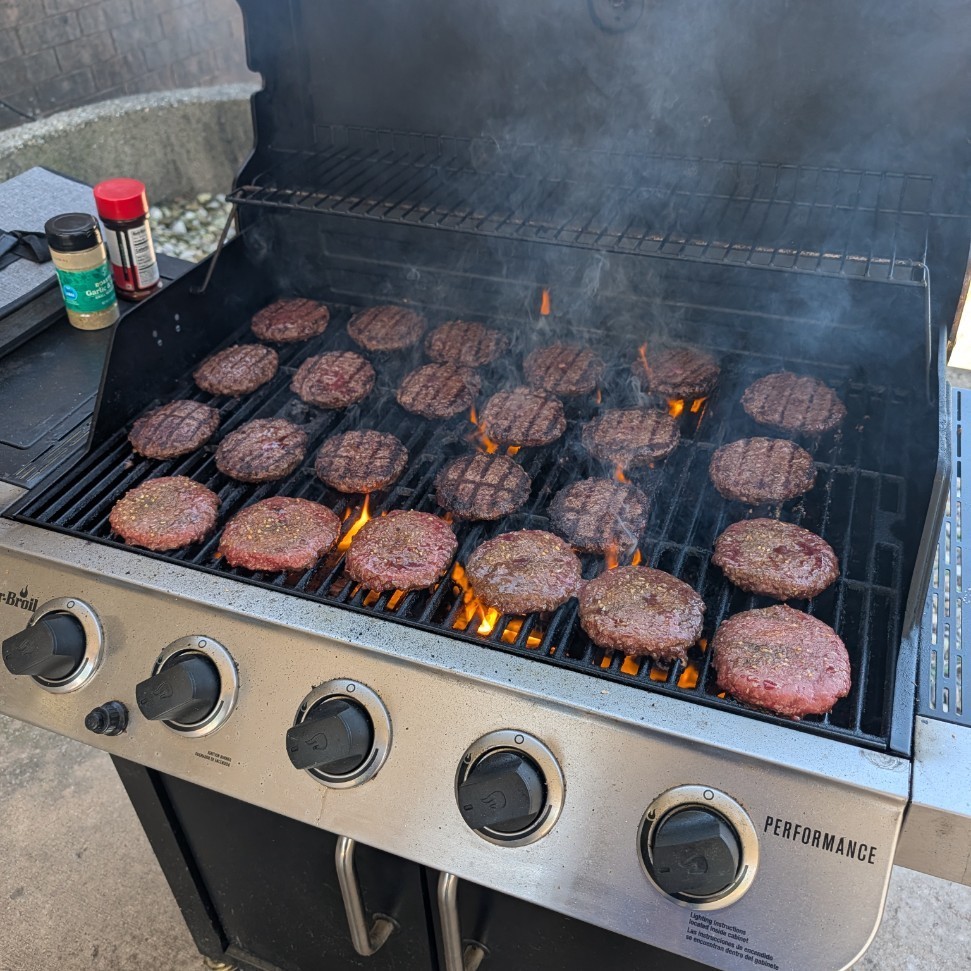 Grilling burgers