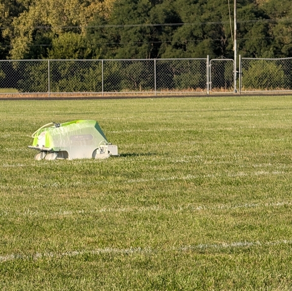 Lining the football field