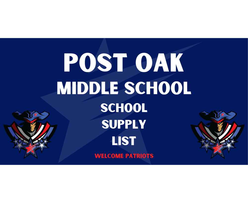 School supply list graphic