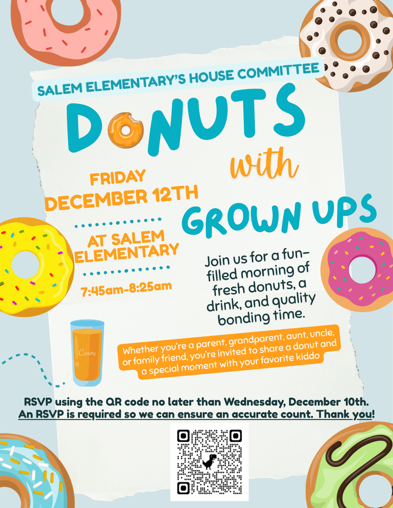 Poster for upcoming event: Donuts with Grownups