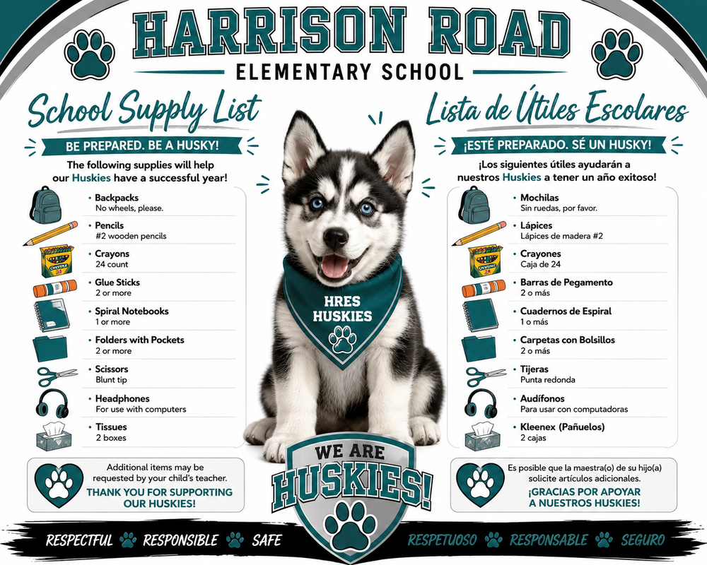 Harrison Road Elementary School Supply Lists