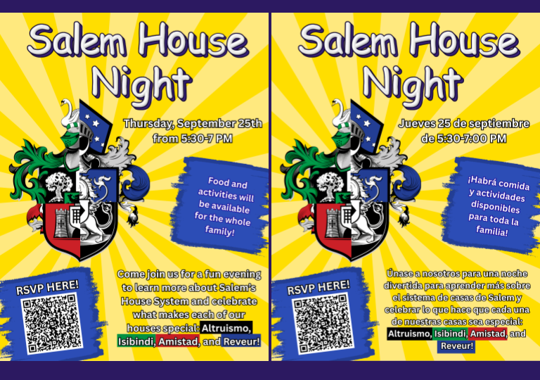 Posters for Salem House Night event