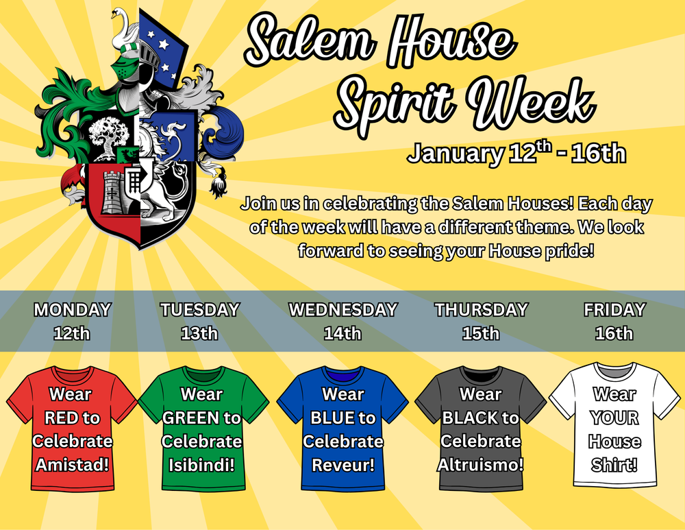 Poster for the Salem House Spirit Week