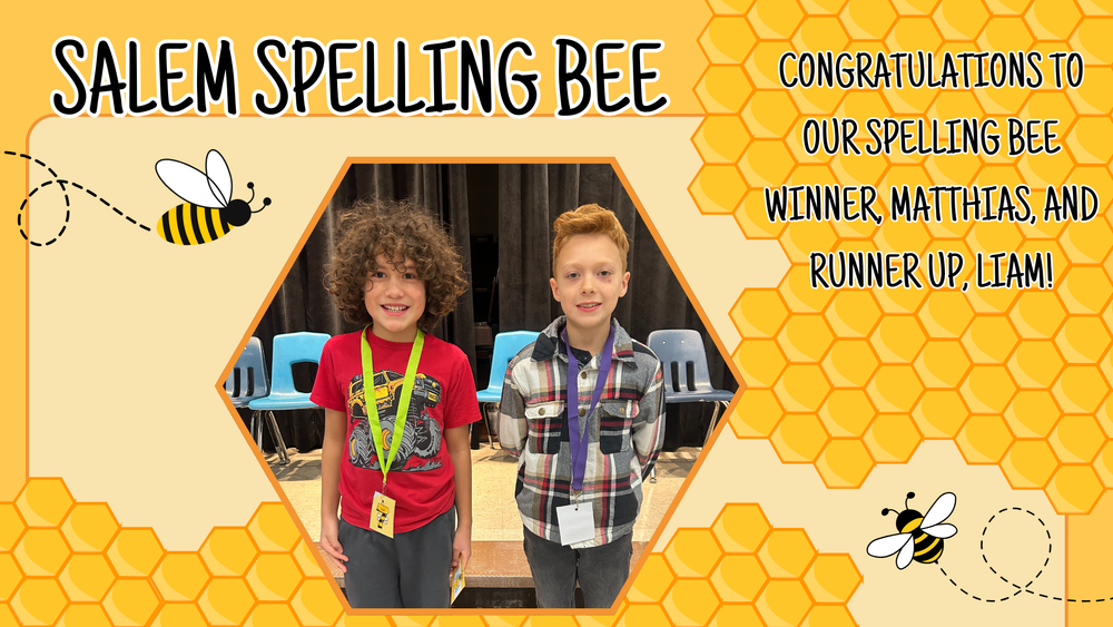 Picture of our spelling bee winner and runner up
