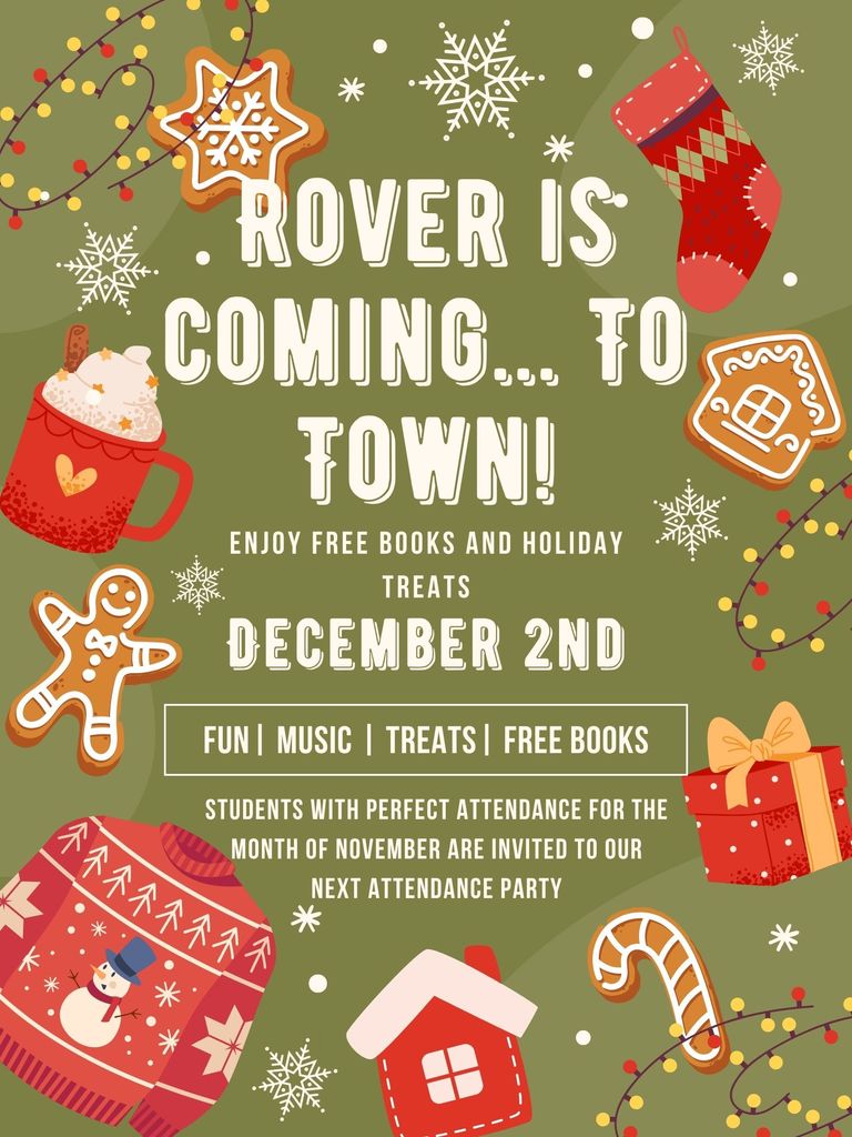 Red and Green Illustrative Christmas Party Poster