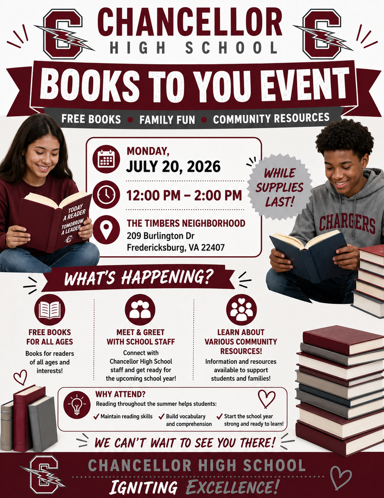 An event flyer displays a woman and man reading. The flyer lists free books, family fun, and community resources. Books to you event 7/20/26 12 to 2 at Timbers Neighborhood