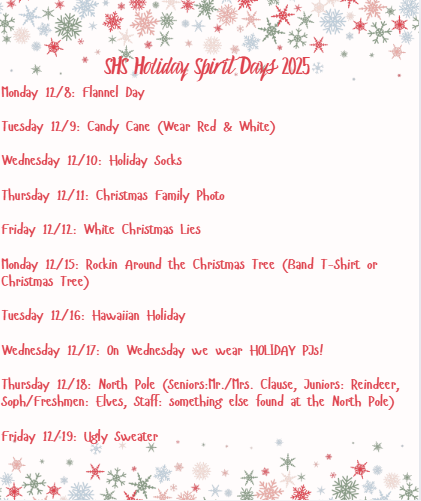 shs HOLIDAY SPIRIT DAYS 2025