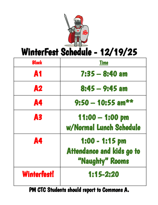 winterfest bell schedule 2025