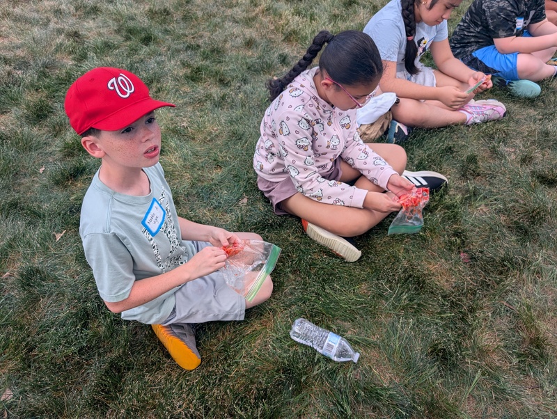 Students enjoying lunch at Patriot Park