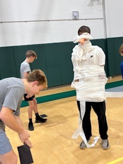 Middle school students enjoying minute to win it games