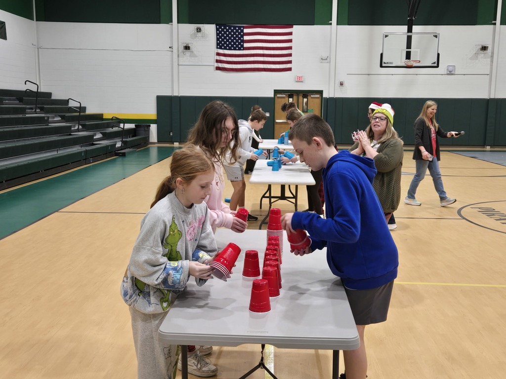 Middle school students enjoying minute to win it games