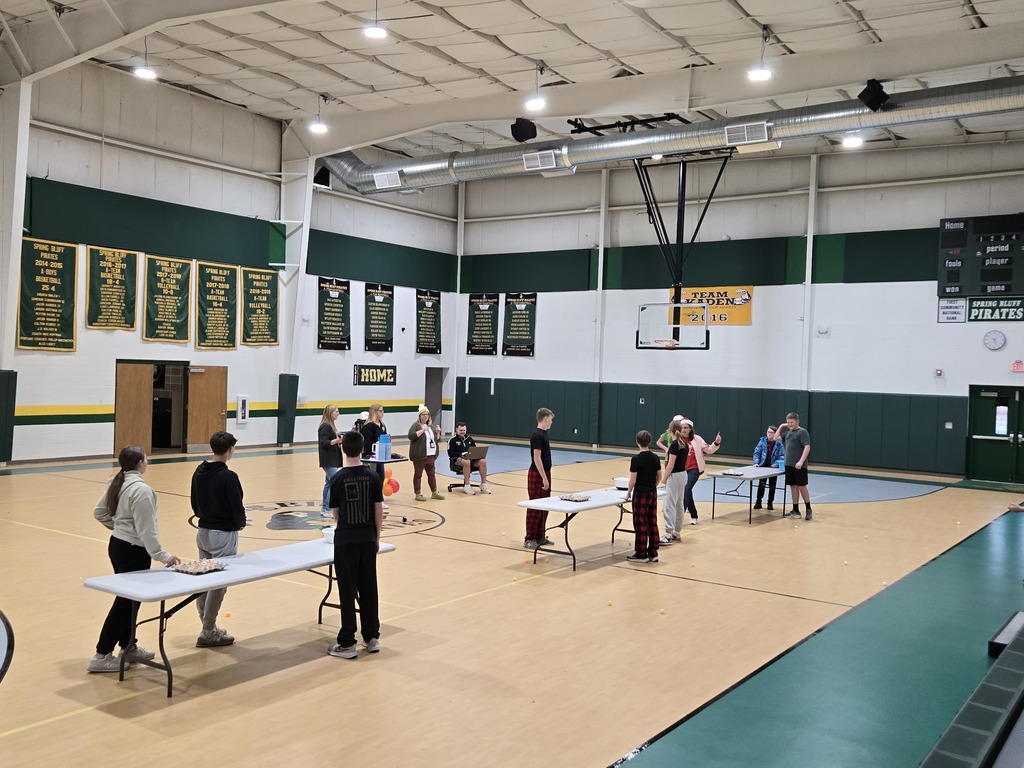 Middle school students enjoying minute to win it games