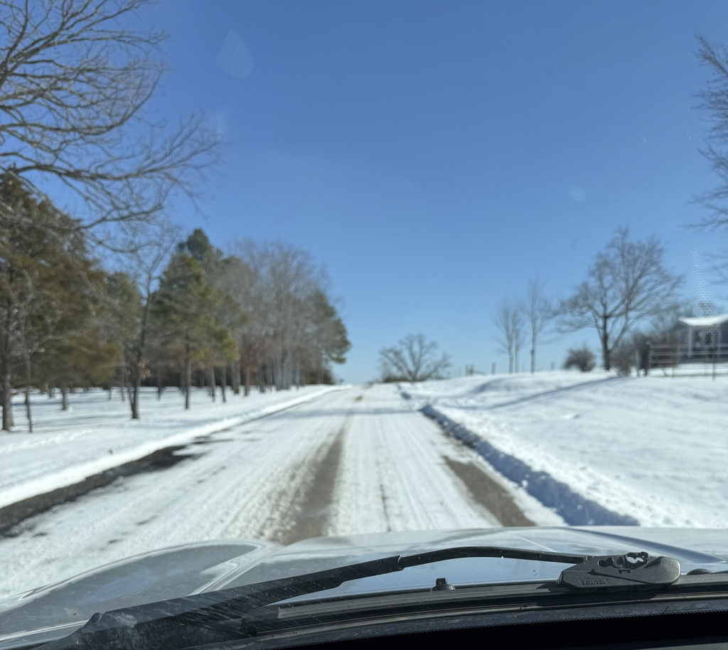 Road covered with snow