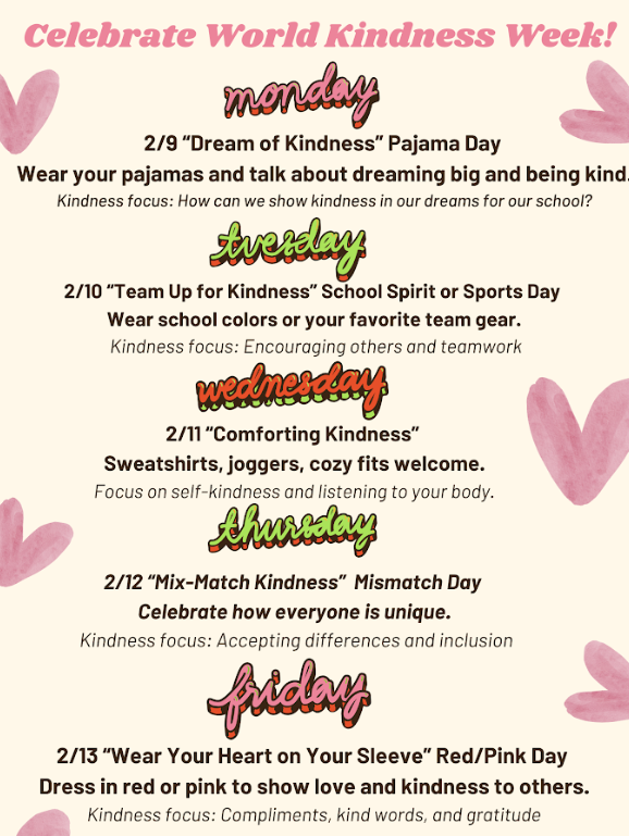 Kindness week spirit days