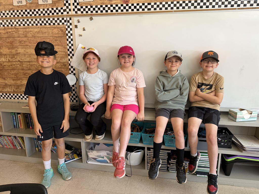 kids wearing hats for spirit week