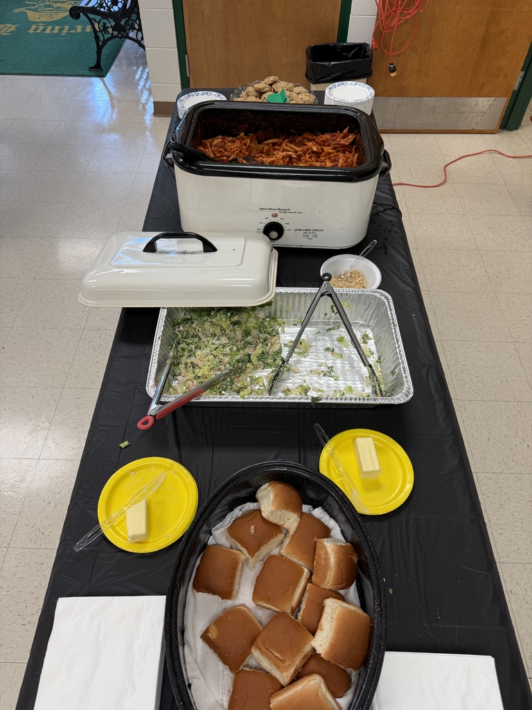  homemade lunch — mostaccioli, salad, rolls, and chocolate chip cookies