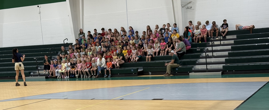 students watching a presentation from world bird sanctuary