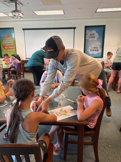students coloring