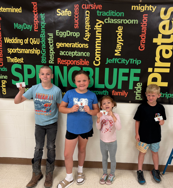 students with Ice cream gift card for perfect attendance